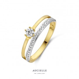 Solitaire met paveband zirconia